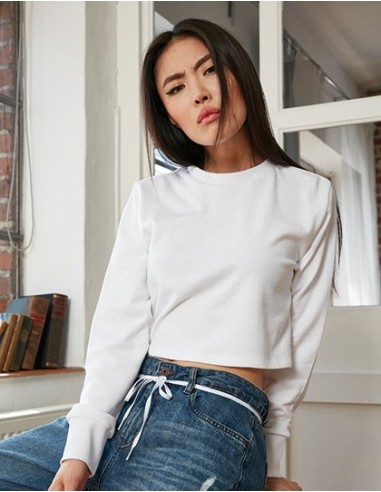 B-BY131-Ladies Terry Cropped Crew